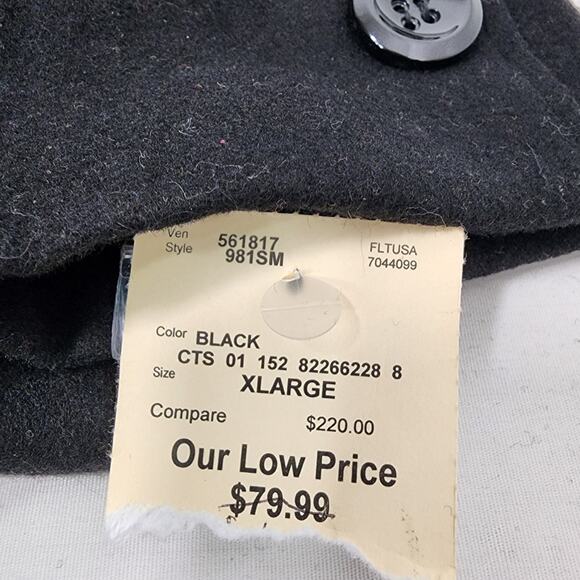 Steve Madden Women Peacoat Belted Wool Blend Black Lined Size XL Pockets Outdoor - Picture 11 of 14